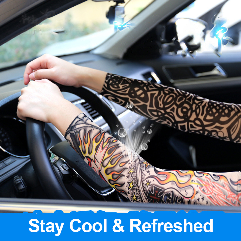 6 قطع/مجموعة أكمام وشم وهمية ل - مراجعة Cycling Arm Warmers وسعره